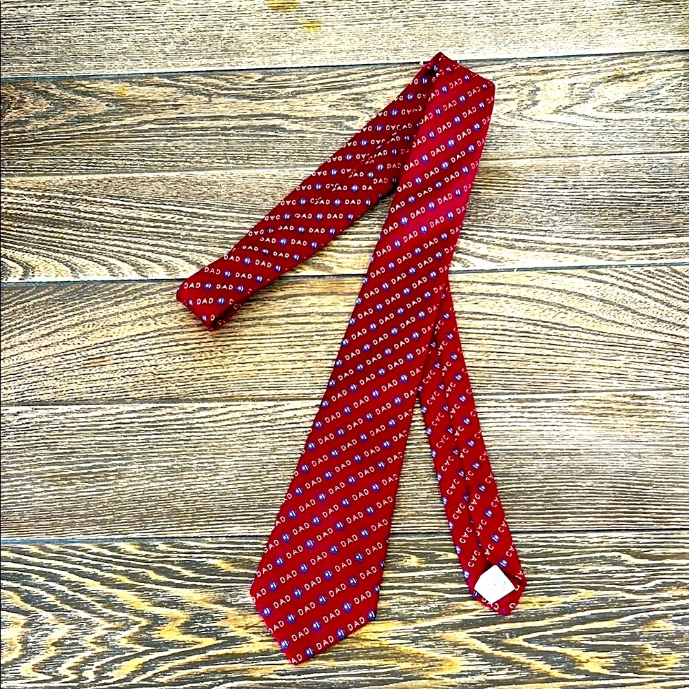 Burgundy red dad Neck Tie 100% polyester made in Dominican Republic dry clean
